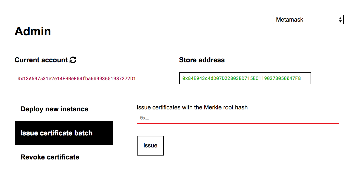 Administrator Interface